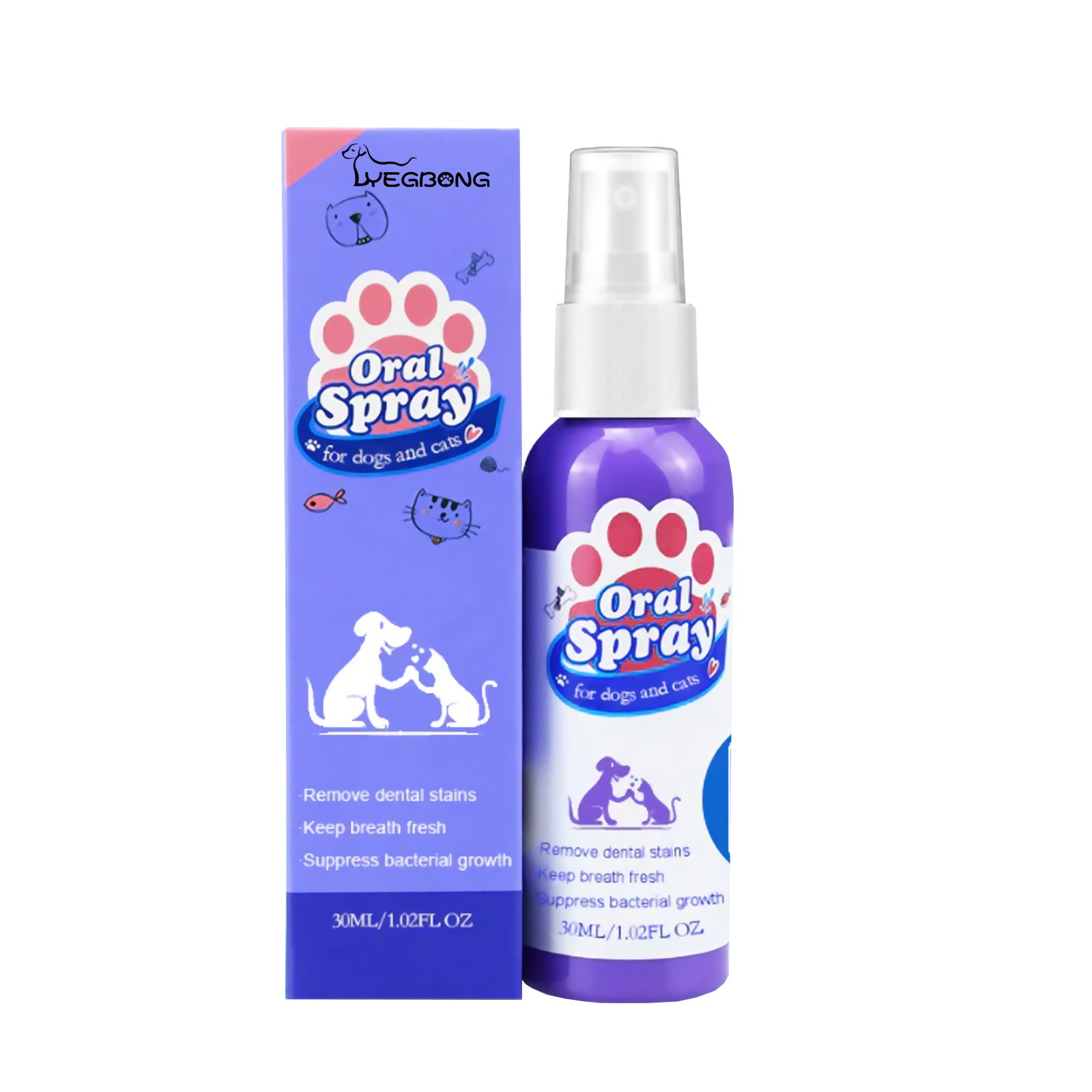 Pet Dental Spray for Cats & Dogs – Removes Plaque, Tartar & Bad Breath (Propolis Formula)