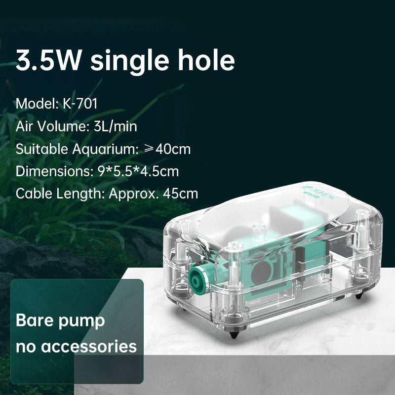 Super Quiet Aquarium Air Pump, Ultra-Low Noise Silent Operation with Adjustable High-Power Bubbler for Fish Tanks