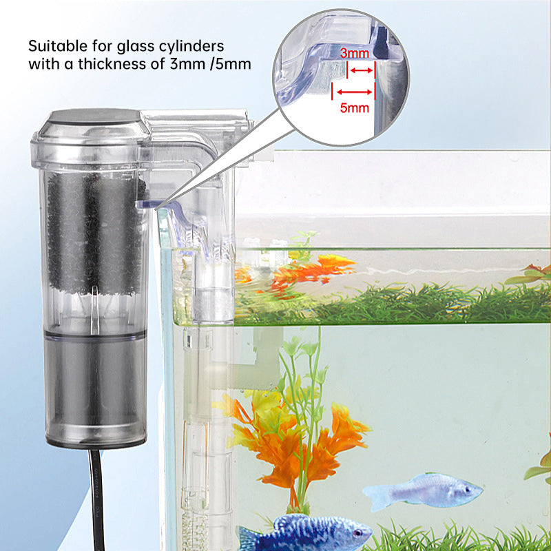 USB Hanging Aquarium Filter 2.5W 250L/H – Adjustable Flow, Plug & Play