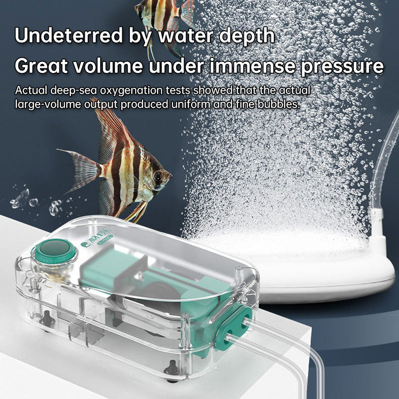 Super Quiet Aquarium Air Pump, Ultra-Low Noise Silent Operation with Adjustable High-Power Bubbler for Fish Tanks