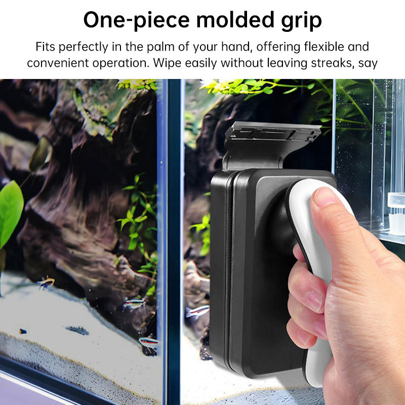 Strong Magnetic Aquarium Cleaner, Floating Algae Scraper Brush with Non-Slip Handle for Small, Medium & Large Fish Tanks