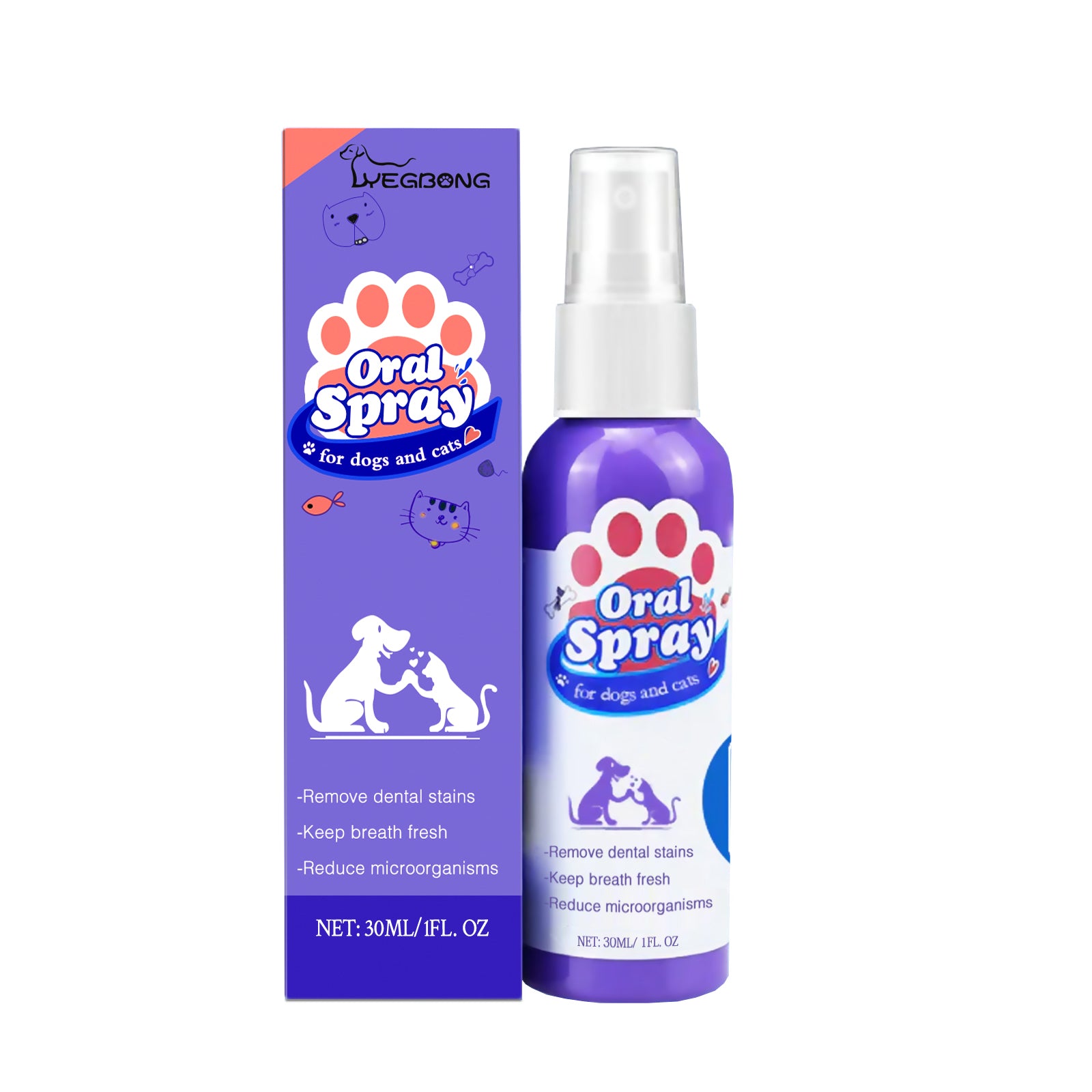 Pet Dental Spray for Cats & Dogs – Removes Plaque, Tartar & Bad Breath (Propolis Formula)