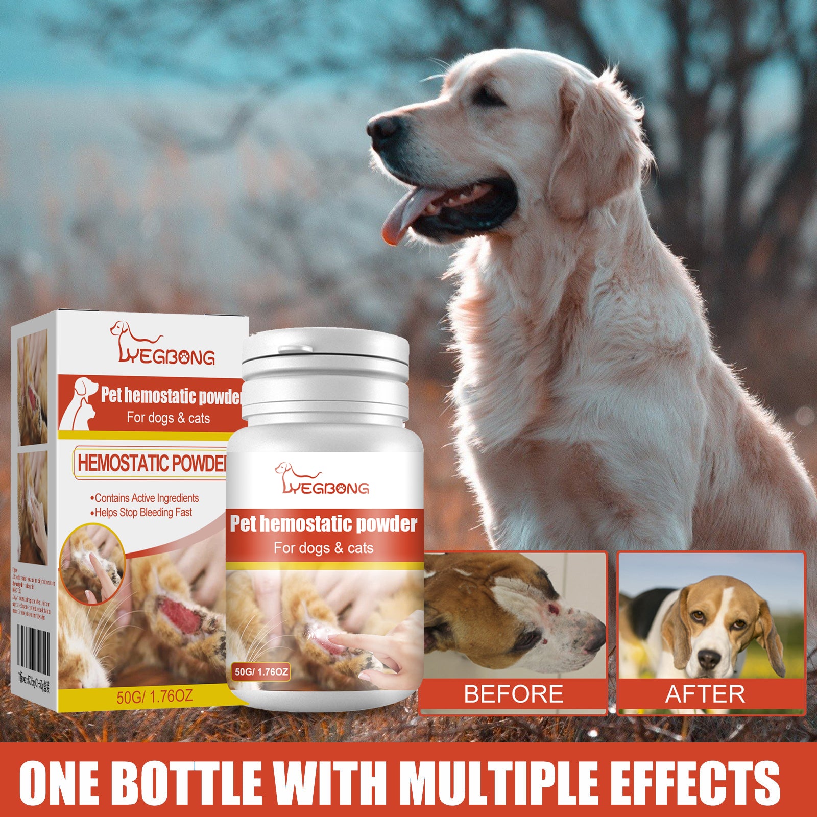 Pet Styptic Powder – Fast-Acting Hemostatic & Wound Cleaning Powder for Cats & Dogs