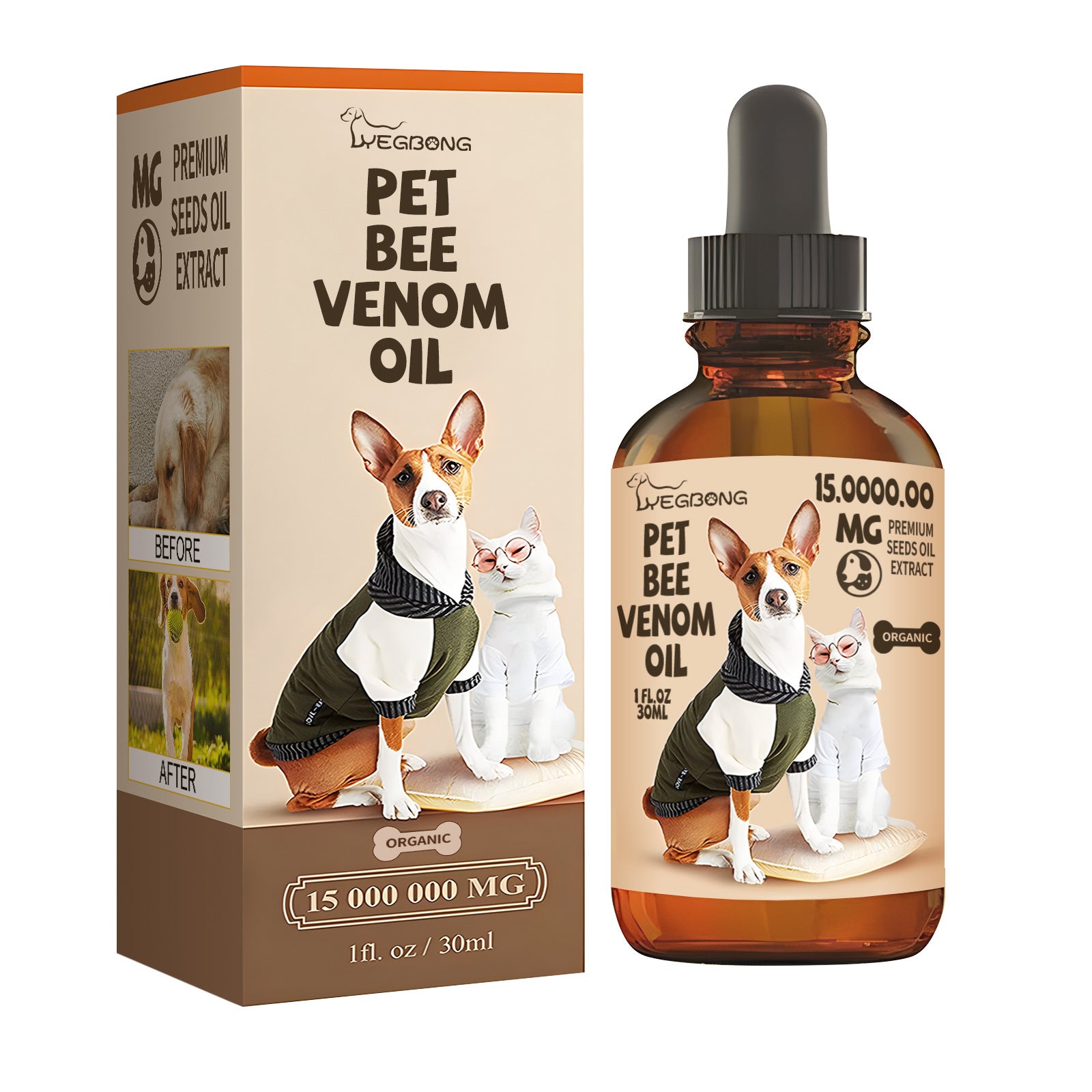 Pet Bee Venom Joint Care Oil for Cats & Dogs – Arnica & Vitamin K2 Formula