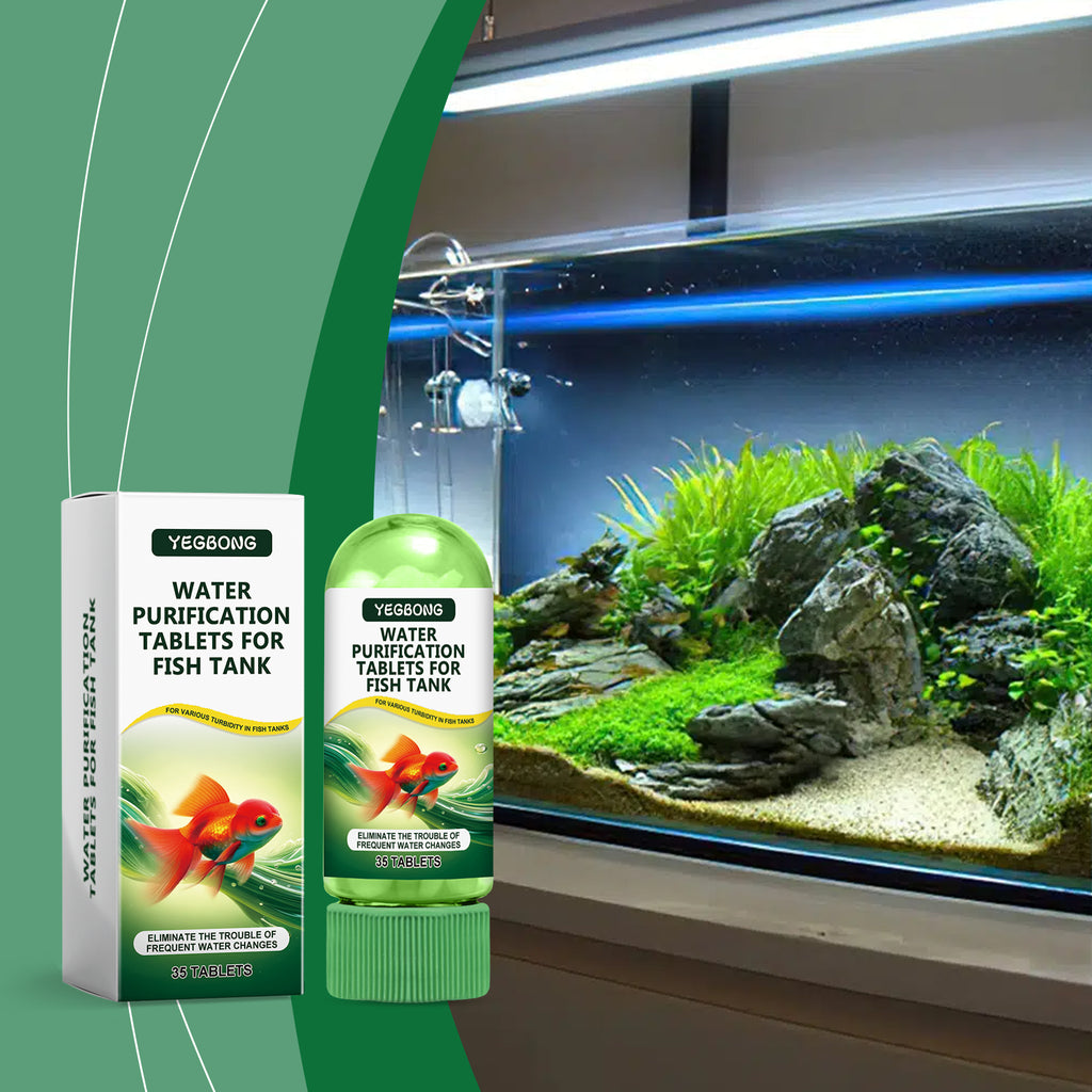 Yegbong Aquarium Water Purification Tablets, Water Quality Dedicated To Clean Deodorizing Algae Stains Sludge Clear Fish Pond