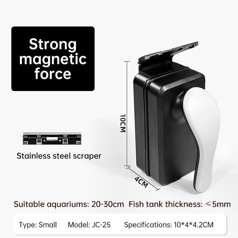 Strong Magnetic Aquarium Cleaner, Floating Algae Scraper Brush with Non-Slip Handle for Small, Medium & Large Fish Tanks