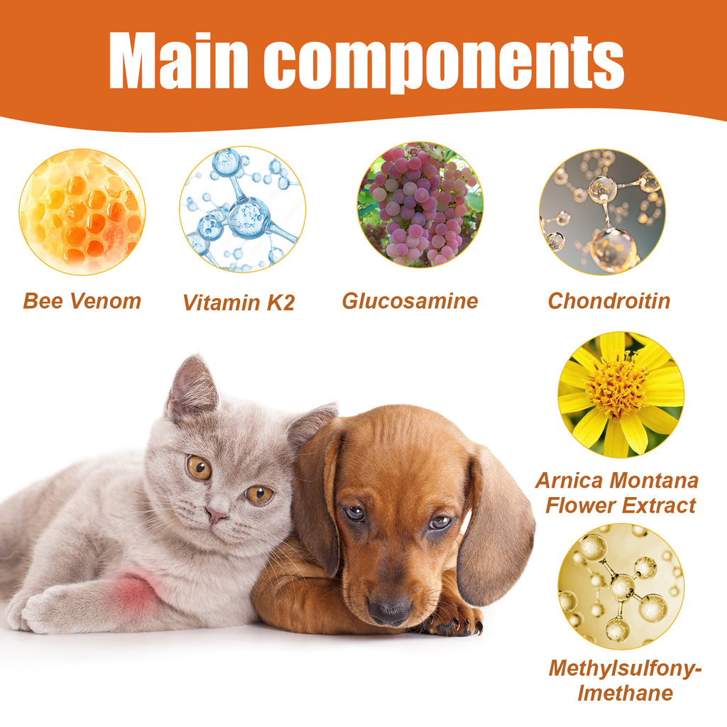 Pet Bee Venom Joint Care Oil for Cats & Dogs – Arnica & Vitamin K2 Formula