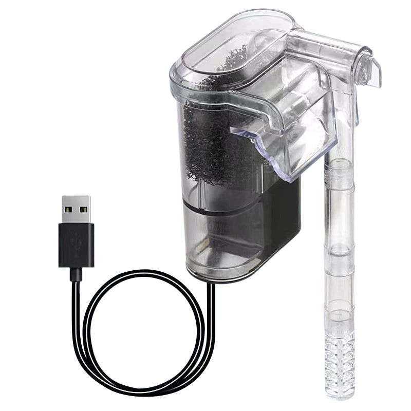 USB Hanging Aquarium Filter 2.5W 250L/H – Adjustable Flow, Plug & Play