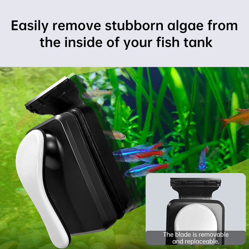 Strong Magnetic Aquarium Cleaner, Floating Algae Scraper Brush with Non-Slip Handle for Small, Medium & Large Fish Tanks