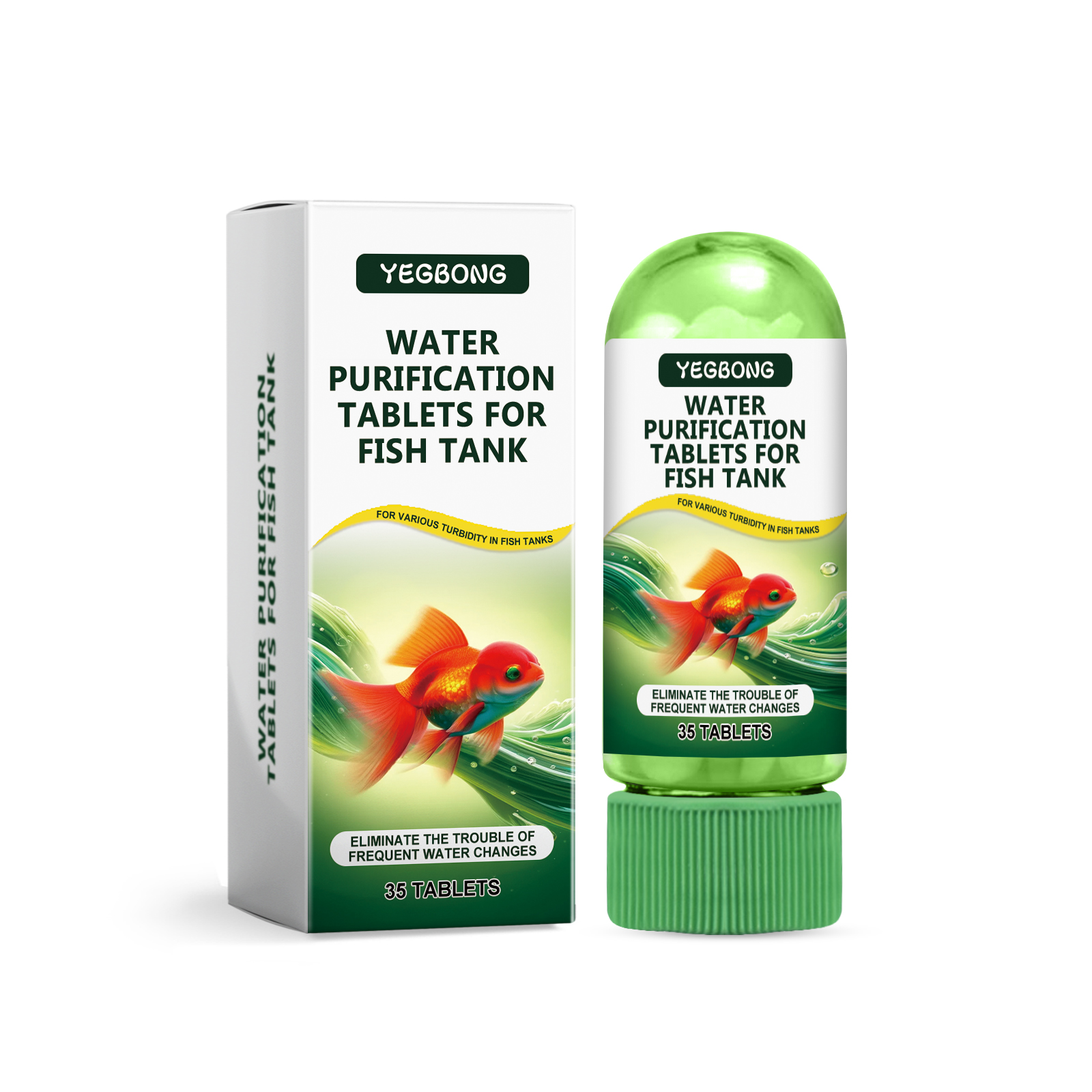 Yegbong Aquarium Water Purification Tablets, Water Quality Dedicated To Clean Deodorizing Algae Stains Sludge Clear Fish Pond