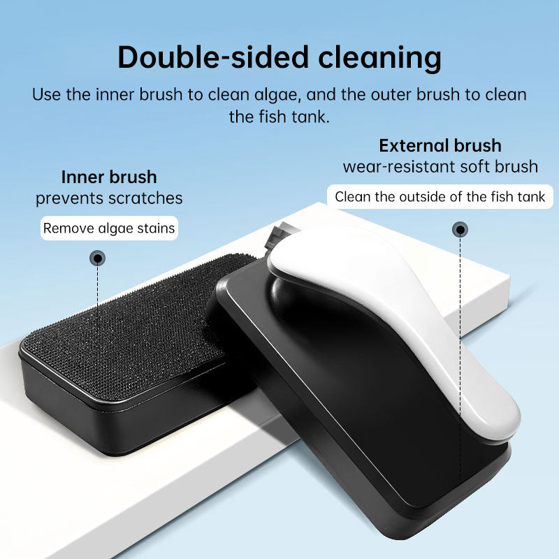 Strong Magnetic Aquarium Cleaner, Floating Algae Scraper Brush with Non-Slip Handle for Small, Medium & Large Fish Tanks
