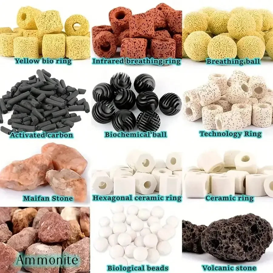 420g Premium Aquarium Filter Media in Mesh Bag — Ceramic Rings, Activated Carbon & More