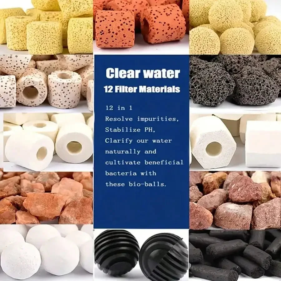 420g Premium Aquarium Filter Media in Mesh Bag — Ceramic Rings, Activated Carbon & More