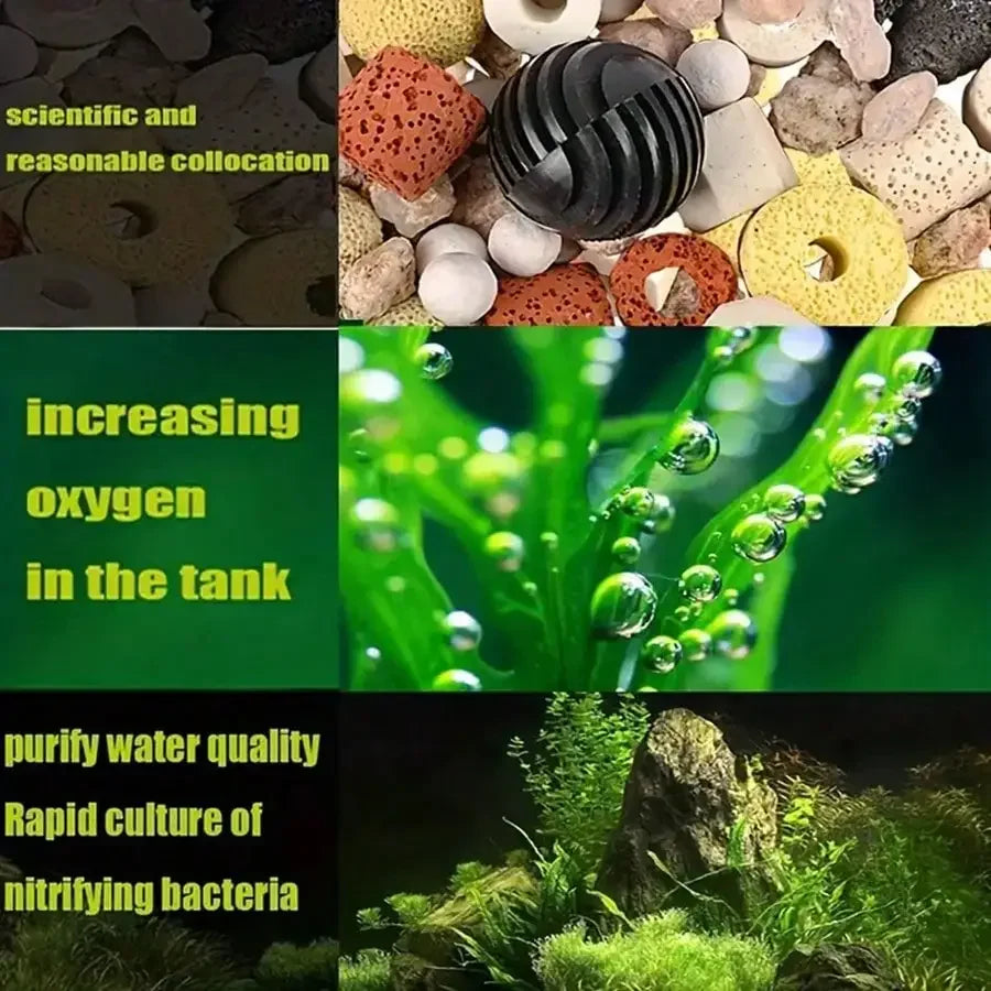 420g Premium Aquarium Filter Media in Mesh Bag — Ceramic Rings, Activated Carbon & More