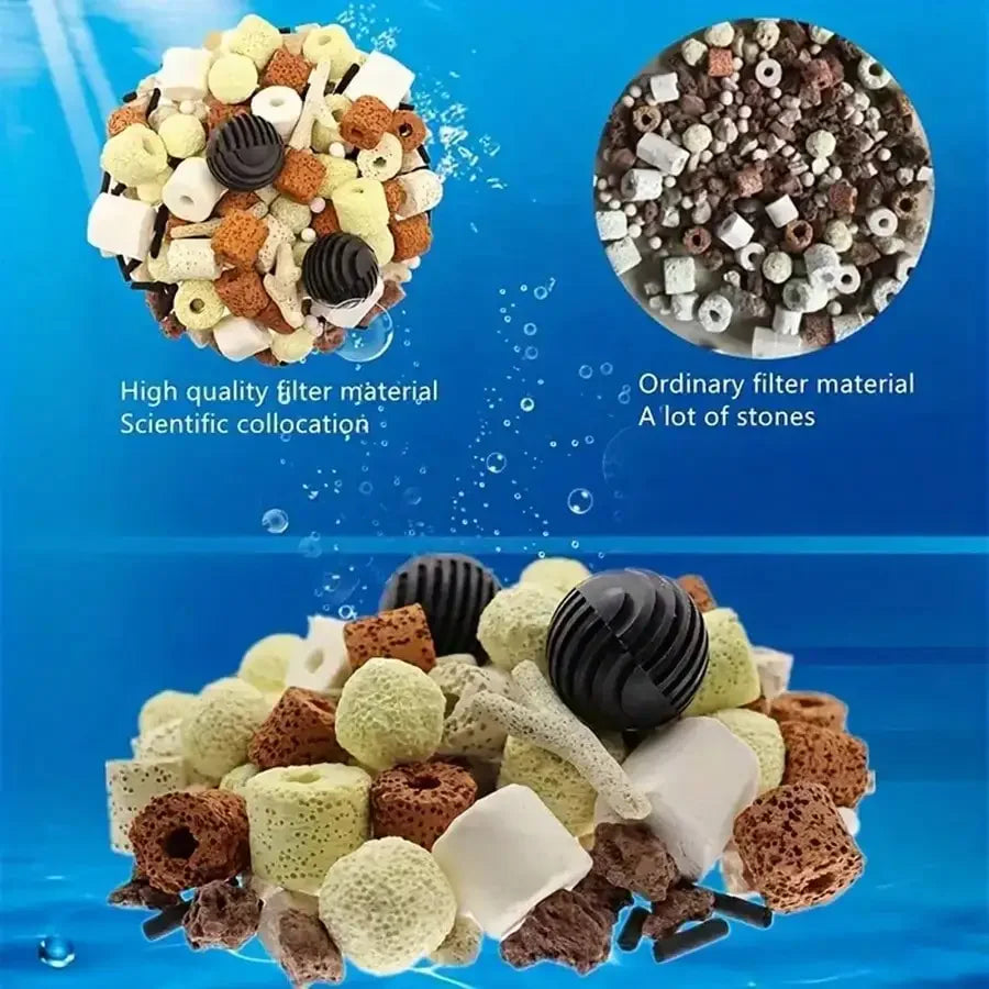 420g Premium Aquarium Filter Media in Mesh Bag — Ceramic Rings, Activated Carbon & More